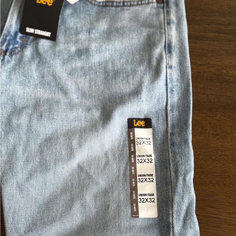 Lee Blue Slim Straight Jeans Timeless Design - Picture 2 of 6